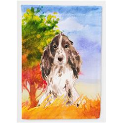 CK1952CHF Fall Chocolate Parti Cocker Spaniel Flag Canvas House Size