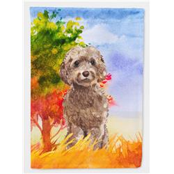 Fall Chocolate Labradoodle Flag Canvas House Size