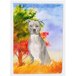 Fall Staffordshire Bull Terrier Flag Canvas House Size