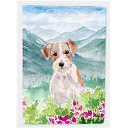 Mountian Flowers Jack Russell Terrier Flag Canvas House Size