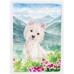 Mountian Flowers Westie Flag Canvas House Size