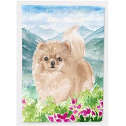 Mountian Flowers Pomeranian Flag Canvas House Size