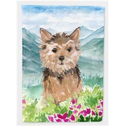 Mountian Flowers Norwich Terrier Flag Canvas House Size