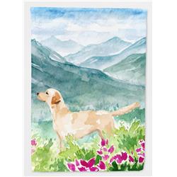 Mountian Flowers Yellow Labrador Flag Canvas House Size