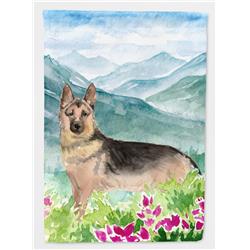 Mountian Flowers German Shepherd Flag Canvas House Size