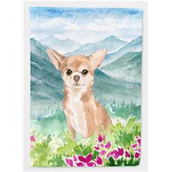 Mountian Flowers Chihuahua Flag Canvas House Size