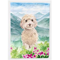 Mountian Flowers Goldendoodle Flag Canvas House Size
