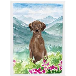 Mountian Flowers Chocolate Lab Flag Canvas House Size