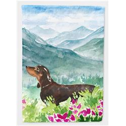 Mountian Flowers Dachshund Flag Canvas House Size