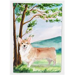 CK2016CHF Under the Tree Corgi Flag Canvas House Size