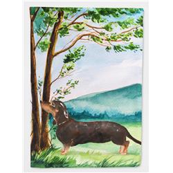 CK2028CHF Under the Tree Dachshund Flag Canvas House Size