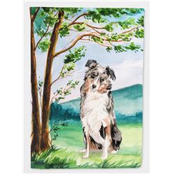 Under the Tree Australian Shepherd Flag Canvas House Size