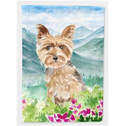 Mountian Flowers Yorkshire Terrier Yorkie Flag Canvas House Size
