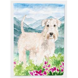 Mountian Flowers Wheaten Terrier Flag Canvas House Size