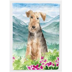 Mountian Flowers Welsh Terrier Flag Canvas House Size