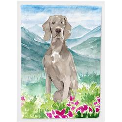 Mountian Flowers Weimaraner Flag Canvas House Size