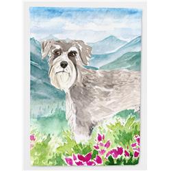 Mountain Flowers Schnauzer No.1 Flag Canvas House Size