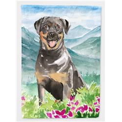 Mountain Flowers Rottweiler Flag Canvas House Size