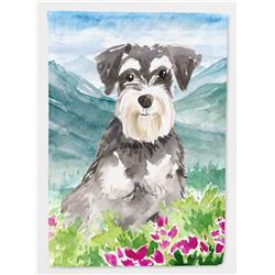 Mountain Flowers Schnauzer No.2 Flag Canvas House Size
