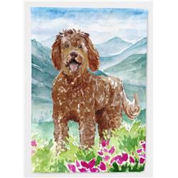 Mountain Flowers Labradoodle Flag Canvas House Size