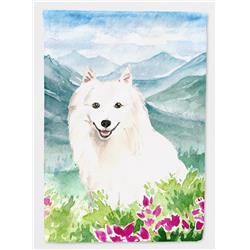 Mountain Flowers Japanese Spitz Flag Canvas House Size