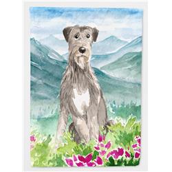 Mountain Flowers Irish Wolfhound Flag Canvas House Size