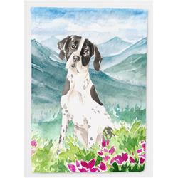 Mountain Flowers English Pointer Flag Canvas House Size