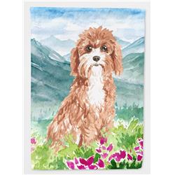 CK2539CHF Mountain Flowers Cavapoo Flag Canvas House Size