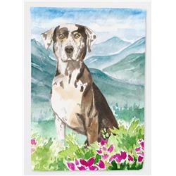 Mountain Flowers Catahoula Leopard Dog Flag Canvas House Size