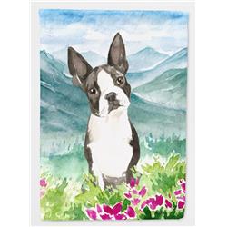 Mountain Flowers Boston Terrier Flag Canvas House Size