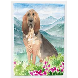 Mountain Flowers Bloodhound Flag Canvas House Size
