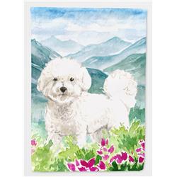 Mountain Flowers Bichon Frise Flag Canvas House Size