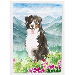 Mountain Flowers Bernese Mountain Dog Flag Canvas House Size