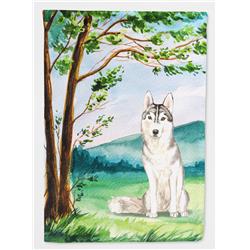 Under the Tree Siberian Husky Flag Canvas House Size