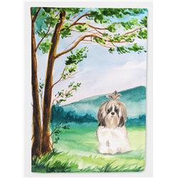 Under the Tree Shih Tzu Flag Canvas House Size