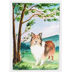 Under the Tree Sheltie Flag Canvas House Size