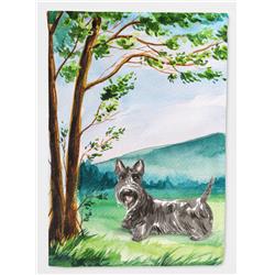Under the Tree Scottish Terrier Flag Canvas House Size