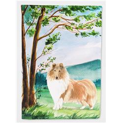 Under the Tree Collie Flag Canvas House Size