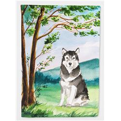 Under the Tree Alaskan Malamute Flag Canvas House Size