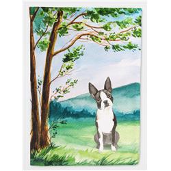 CK2580CHF Under the Tree Boston Terrier Flag Canvas House Size