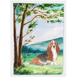 Under the Tree Basset Hound Flag Canvas House Size