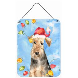 Christmas Lights Welsh Terrier Wall or Door Hanging Prints