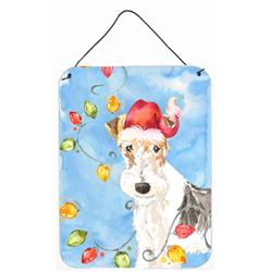 Christmas Lights Fox Terrier Wall or Door Hanging Prints
