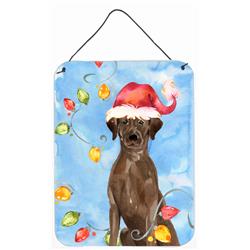 Christmas Lights Chocolate Labrador Retriever Wall or Door Hanging Prints