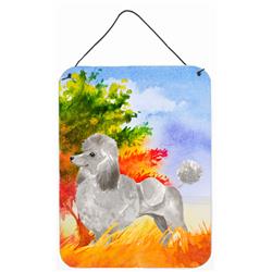 Fall Silver Poodle Wall or Door Hanging Prints