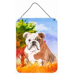 Fall English Bulldog Wall or Door Hanging Prints