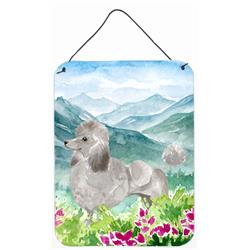 Mountian Flowers Silver Poodle Wall or Door Hanging Prints