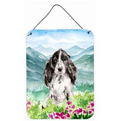 Mountian Flowers Black Parti Cocker Spaniel Wall or Door Hanging Prints