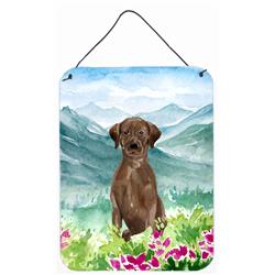 Mountian Flowers Chocolate Lab Wall or Door Hanging Prints