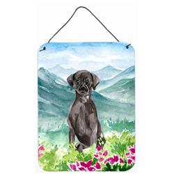 Mountian Flowers Black Lab Wall or Door Hanging Prints